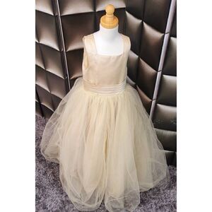 Gold flowergirl dress 